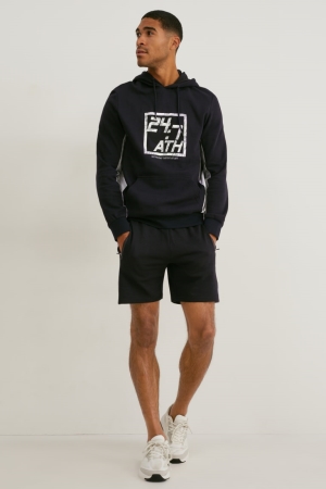C&A Sweat Korte Broek Heren Zwart | 3845ICMZA
