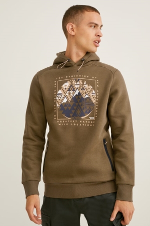 C&A Sweatshirts Heren Khaki | 7251RZJVK