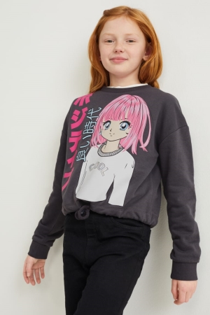 C&A Sweatshirts Meisjes Donkergrijs | 1624QXUPS