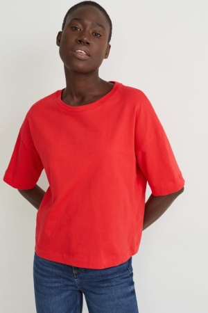 C&A T-shirts Dames Rood | 6842VKOPE