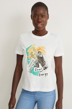 C&A T-shirts Dames Wit | 1935GIOHZ