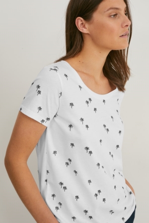 C&A T-shirts Dames Wit | 2078SJCOU