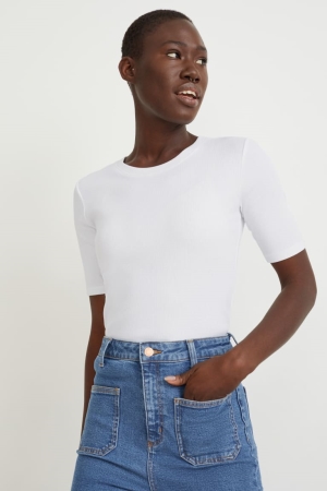 C&A T-shirts Dames Wit | 4587DNQOS