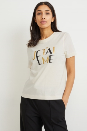 C&A T-shirts Dames Wit | 4907ECJBD