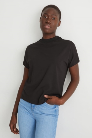 C&A T-shirts Dames Zwart | 3156HDSIZ