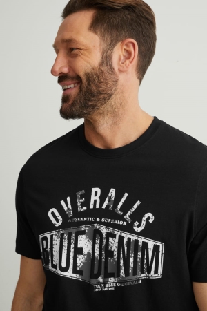 C&A T-shirts Heren Zwart | 7451JWAXV