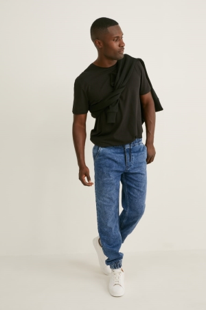 C&A Tapered Flex Jog Denim Jeans Heren Blauw Donkerblauw | 8241NGPOB