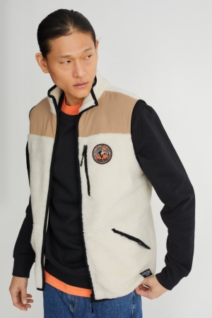 C&A Teddy Fur Gilet Jassen Heren Wit | 2187QDIBP