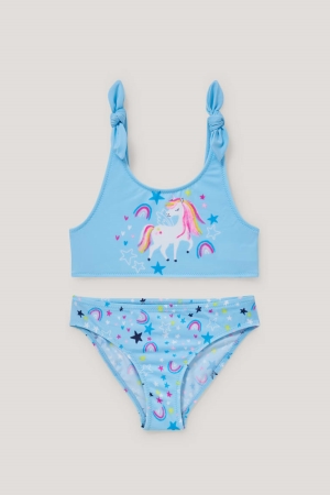 C&A Unicorn Bikini Lycra® Xtra Life™ 2 Piece Zwemkleding Meisjes Lichtblauw | 0678BFMSY