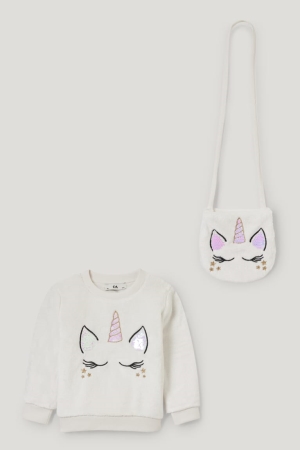 C&A Unicorn Set And Bag 2 Piece Sweatshirts Meisjes Wit | 2417LUXMN