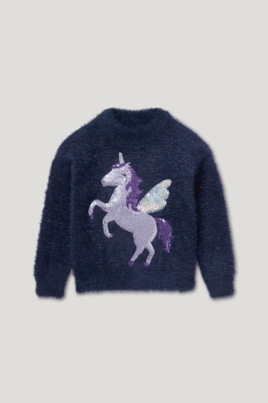 C&A Unicorn Shiny Jumpers Meisjes Donkerblauw | 8534LQTWR