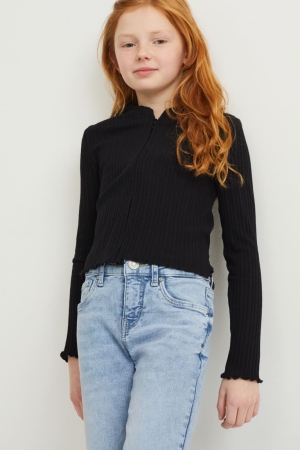 C&A With Hood Cardigan Meisjes Zwart | 5219DHWES