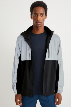 C&A With Hood Jassen Heren Zwart Grijs | 6135CRHDU