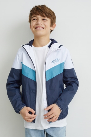 C&A With Hood Jassen Meisjes Blauw Wit | 3794VSZBD