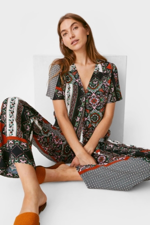C&A With Knot Detail Blouse Dames Donkerblauw | 8460UXYKO