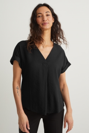 C&A With Livaeco™ Fibres Blouse Dames Zwart | 3247KIVFC