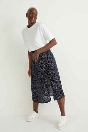 C&A With Livaeco™ Fibres Polka Dot Rokken Dames Donkerblauw | 3680IUHML