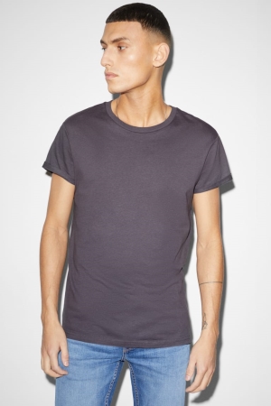 C&A With Recover™ Recycled Katoenen T-shirts Heren Donkergrijs | 7368HNQFC