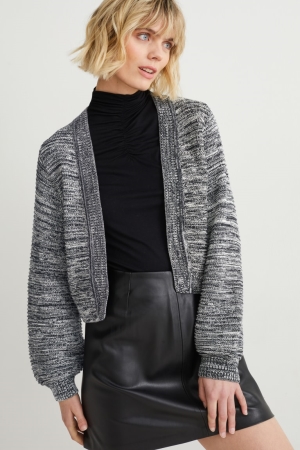 C&A With Recycled Polyester Cardigan Dames Zwart Wit | 9384EVTNJ