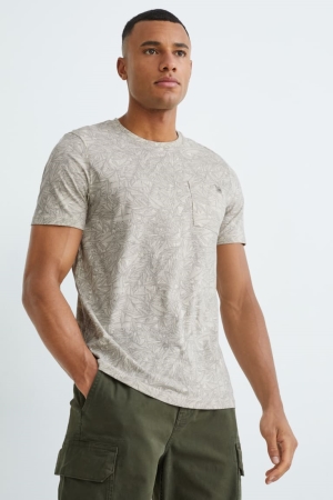 C&A With Recycled Polyester T-shirts Heren Beige | 9152UVXSI