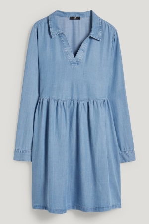 C&A With Tencel™ Lyocell Fibres Jurken Dames Blauw | 0234COTXK