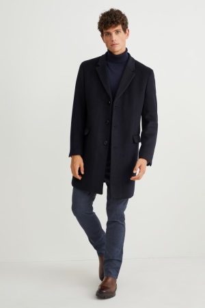 C&A Wol Blend Recycled Jassen Heren Donkerblauw | 0143HKNLV
