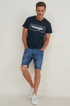C&A Wrangler Denim Korte Broek Heren Blauw Lichtblauw | 3941FILVO
