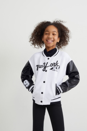 C&A Zip-through Sweatshirts Meisjes Wit | 5863BKHQN