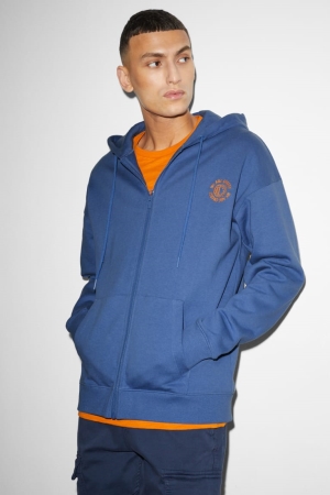 C&A Zip-through With Hood Sweatshirts Heren Blauw | 0934EXNGL