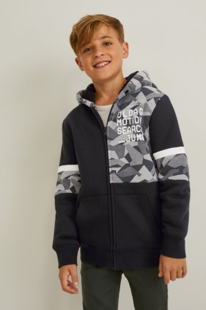 C&A Zip-through With Hood Sweatshirts Meisjes Zwart | 1372TBRKJ