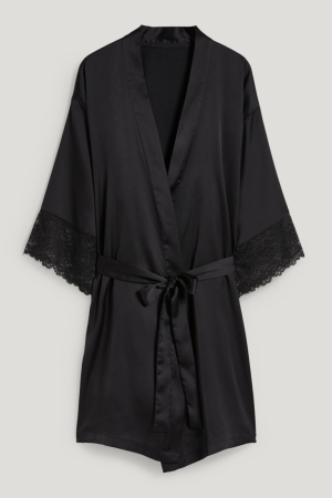 C&A ing Gown Nachtkleding Dames Zwart | 2641VILNU